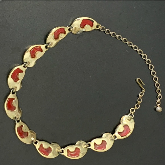 RARE - STRIKING VINTAGE CHAREL RED CABACHON NECKLACE - Picture 7 of 12